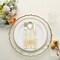 WHITE GOLD 10 Round 10" Plastic Salad PLATES Beaded Rim Party Events Decorations